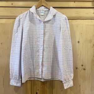 Vintage 70s Levi Strauss Co Womens Plaid Ruffle Country Western Rockabilly Sz 12